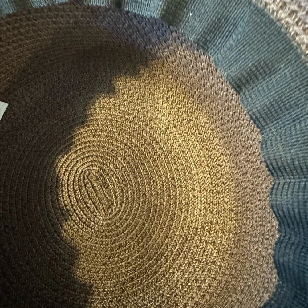 Betmar New York Upturned Brim Brown Paper Packable Woven Sun Hat One Size.